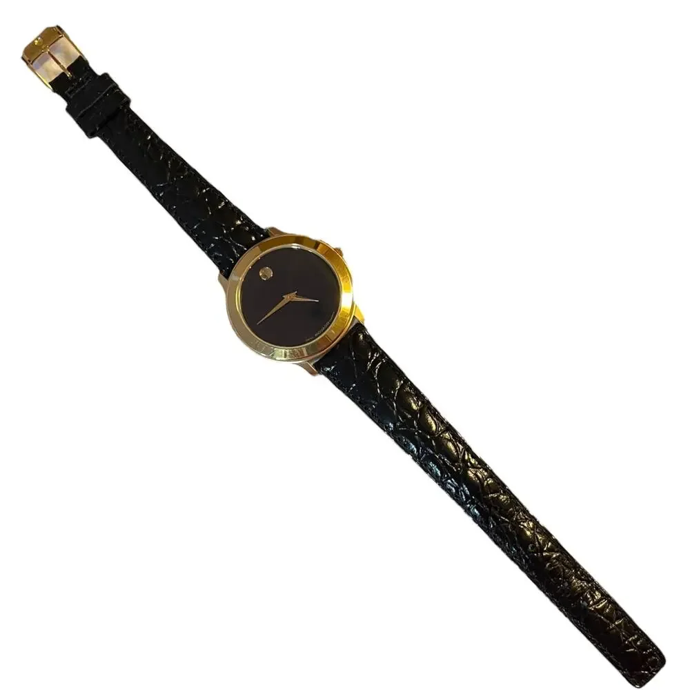 Movado Vintage Museum Quartz Watch 18KGP 87-E4-0844 Original Box